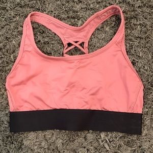 Pink Victoria’s Secret sports bra